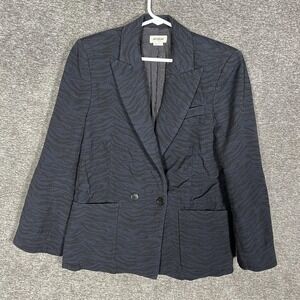 Zadig & Voltaire Blazer Womens Medium Blue Animal Print Lined Tailored Jacket